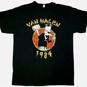 VAN HALEN T-shirt Distressed Classic Rock Heavy Metal Tee Shirt Black New